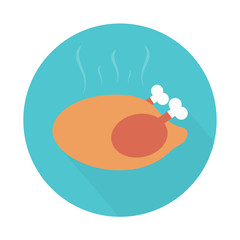 Roasted chicken icon with long shadow