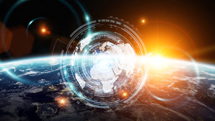 Data exchange and global network over the world 3D rendering