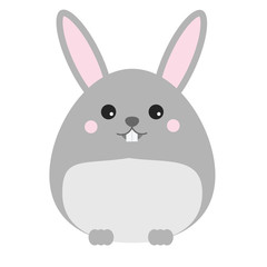 Cute kawaii rabbit, bunny, hare character. Children style, vector illustration