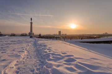 " Victor " Monument under the snow