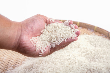 hand holding rice