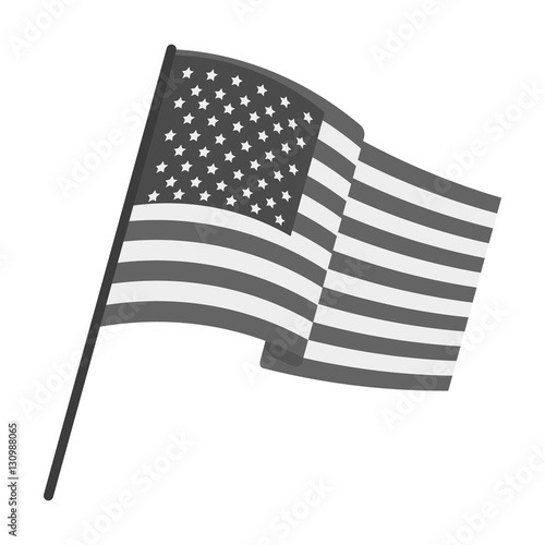 "Flag of the United States icon in monochrome style isolated on white