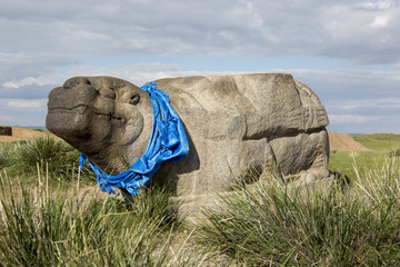Steinschildkröte in der Nähe von Karakorum - Mongolei