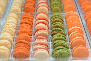 Sweet and colourful french macaroons