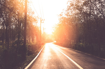 Sunset country road.