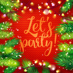 Lets Party card with holidays frame