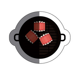 Fototapeta na wymiar Grill and ribs icon. Bbq menu steak house food and meal theme. Isolated design. Vector illustration