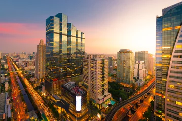 Foto op Plexiglas Bangkok business district © newroadboy