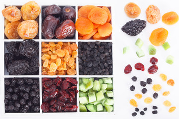 Dried fruit and dried berries collection