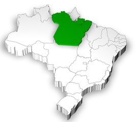 Brazilian map with Para state highlighted