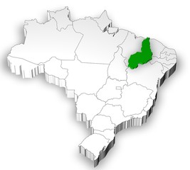 Brazilian map with Piaui state highlighted