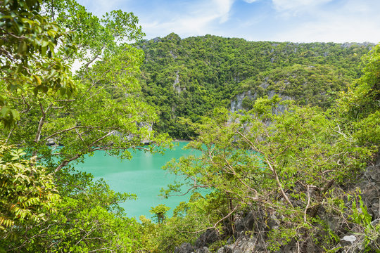 View of Talay Nai (Green Lagoon) is the "hidden lake" inside Mae