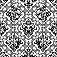 Oriental classic pattern. Seamless abstract background with repeating elements. Black and white pattern