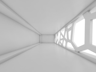 Abstract 3d empty corridor interior