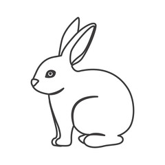 Fototapeta na wymiar Rabbit cartoon icon. Animal cute life nature theme. Isolated design. Vector illustration