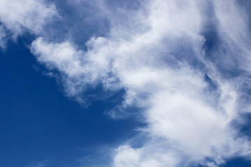 Beautiful white clouds with blue sky background