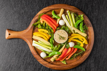 野菜スティックとソース(バーニャフレイダ)　Vegetables stick and anchovy source