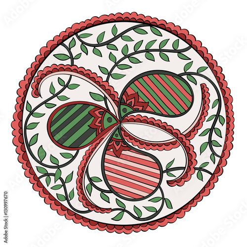 Download "Hand-drawn mandala in mehndi style, vector" Stock image ...