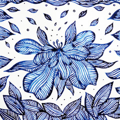 abstract flower floral pattern design illustration watercolor painting