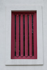 Red window on white background