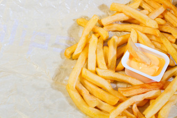 French fries with cheese sauce