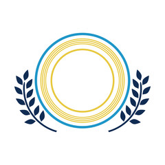 label and wreath icon. Banner product decoration and emblem theme. Isolated design. Vector illustration