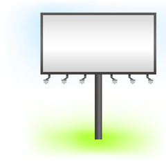 Obraz premium Free billboard Vector illustration Realistic free billboard standing on white and green background