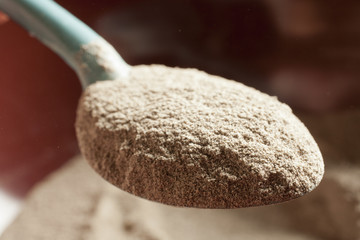 a big spoonful of buckwheat flour