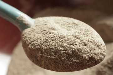 a big spoonful of buckwheat flour