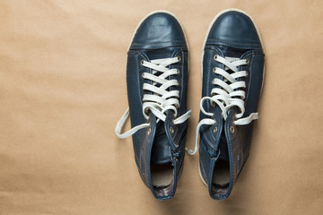 old shoes, view from above