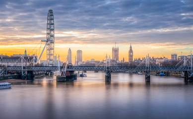 London skyline as seen from waterloo bridge