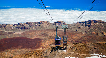 funicular goes up to the volcano Teide