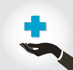 Obraz premium hand holding medical icon vector