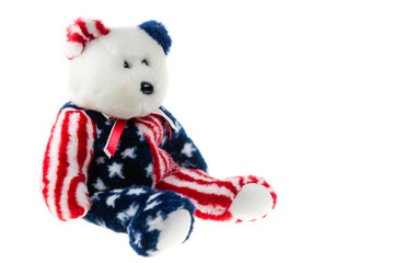 American teddy bear on a white background.