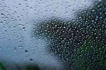 rain on glass background