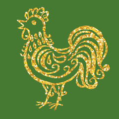 Golden glitter rooster
