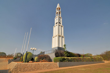 WWI and WWII war memorial tower  in Lilongwe
 - the capital city of  Malawi - obrazy, fototapety, plakaty