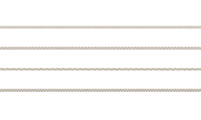 Rope braided set. Isolated on white background.