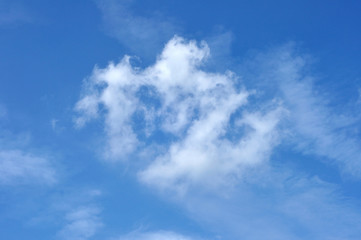 Fototapeta premium Blue sky with fluffy cloud on fresh day, relaxing and rest.