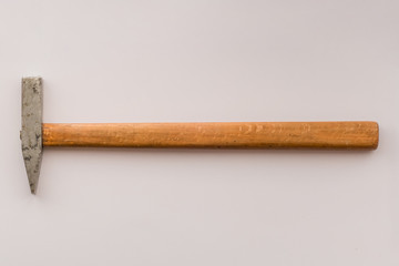 Small hammer with wooden handle / Small hammer with wooden handle on white background