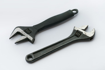 Adjustable spanners, close up / Adjustable spanners isolated on white background