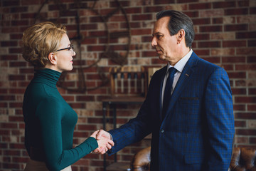 Greeting of psychologist and patient