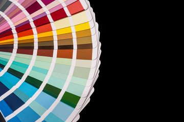 Obraz premium Paper color palette displaying a range of hues for design and decoration.