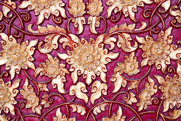 Carved wood texture at Buddhist Temple background