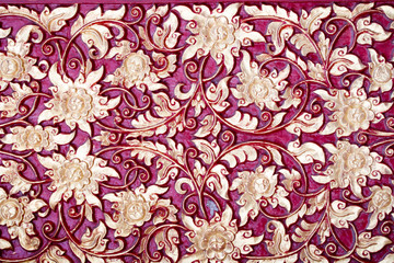 Carved wood texture at Buddhist Temple background