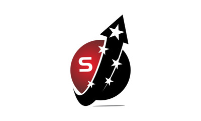 Global Arrow Swoosh Stars Initial S