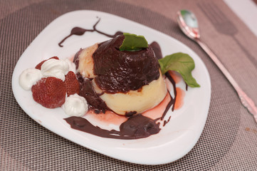 Two color homemade Pudding