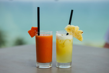 pineapple cocktail and watermelon cocktail