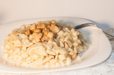 Halusky with a cabbage