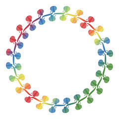 Beautiful frame with seashells silhouettes.